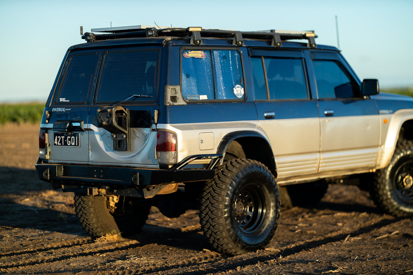 Rear Plate Bar – GQ Patrol | 6mm Steel | Quarter Chop | Towbar Compatible | Dual Recovery Points