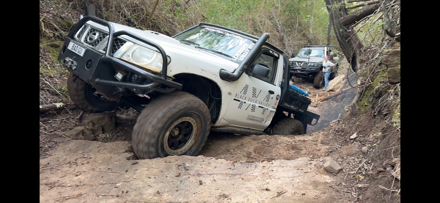 GQ Patrol Rear Tube Bar | Centre-Mount Tyre Swing Away Option | Recovery Points | Built in Oakey QLD