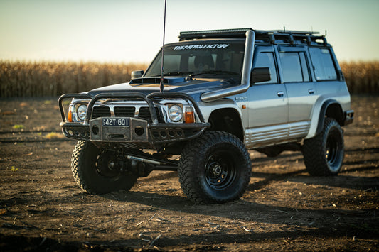 Steel Tube Winch Bar – GQ Patrol | High Approach Angle | 60mm Tubed | Low-Mount Winch Ready