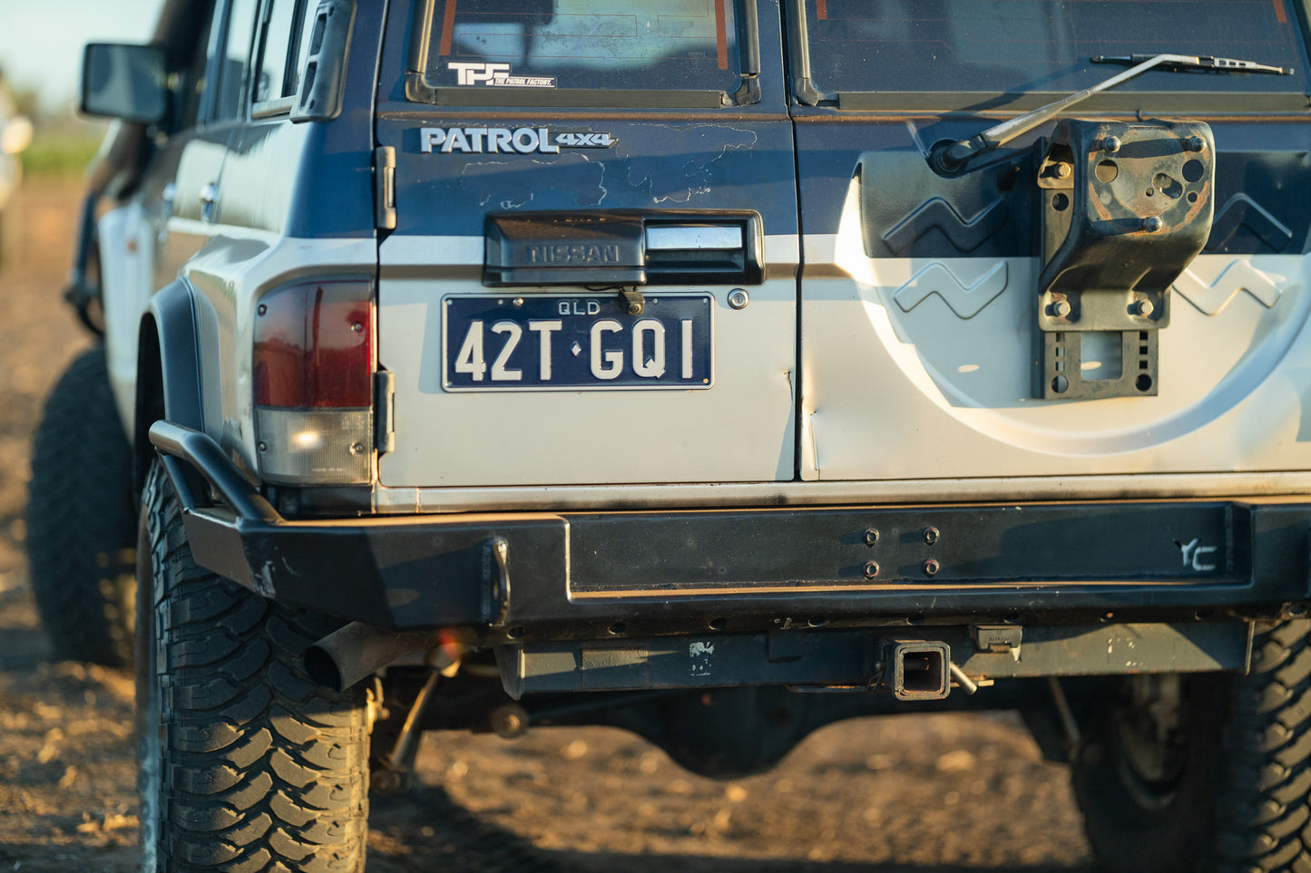 Rear Plate Bar – GQ Patrol | 6mm Steel | Quarter Chop | Towbar Compatible | Dual Recovery Points
